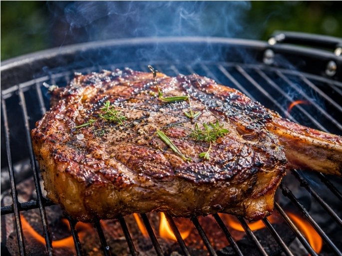 Côte de bœuf au barbecue grillée et appétissante